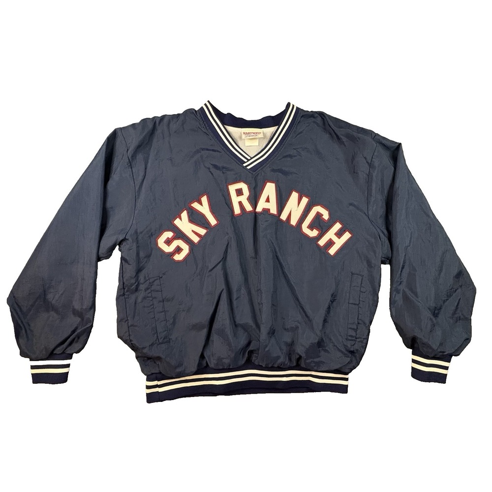 VTG Hartwell Men's 2XL Navy Sky Ranch Pullover Windbreaker V Neck Jacket SEE DES